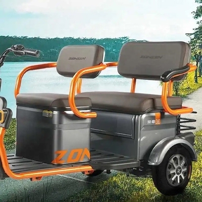 E-tricycles voor volwassenen met twee zitplaatsen Open elektrische driewielers voor 3 passagiers Maximale snelheid 30-50 km/u